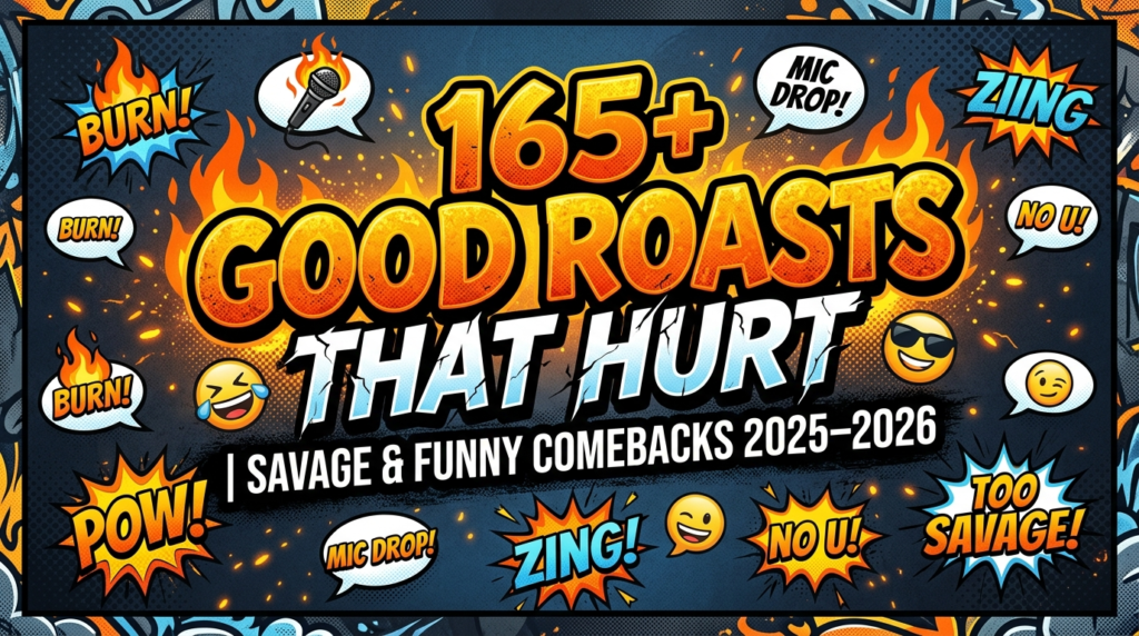 165+ Good Roasts That Hurt | Savage & Funny Comebacks 2025–2026