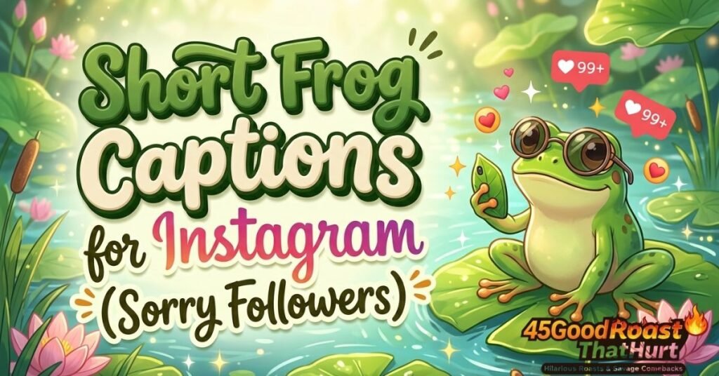 Short Frog Captions for Instagram (Sorry Followers)
