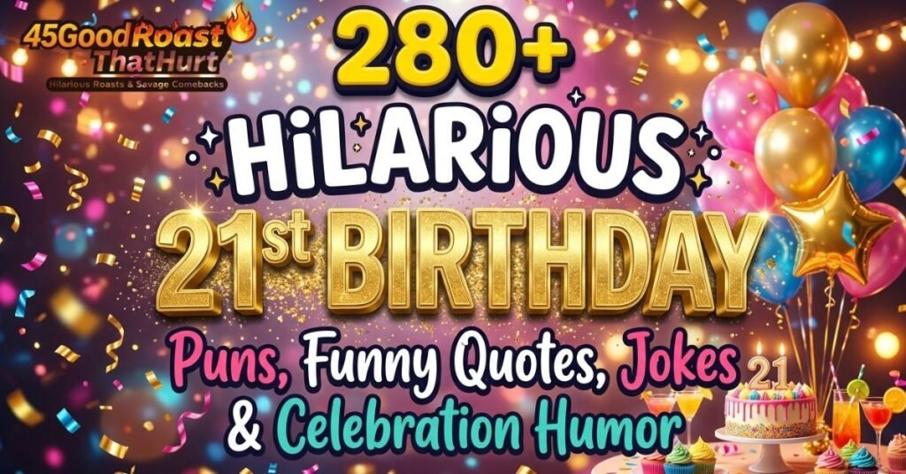 280+ Hilarious 21st Birthday Puns, Funny Quotes, Jokes & Celebration Humor